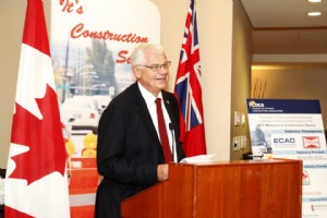 Gary van Bolderen addressing COCA's Construction Season Reception @ Queens Park May 15, 2017