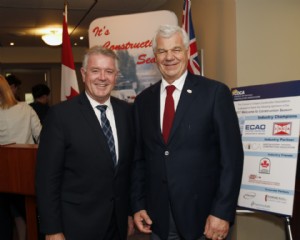 Gary van Bolderen with Minister of Labour, Kevin Flynne @ COCA's Construction Season Reception @ Queens Park May 15, 2017